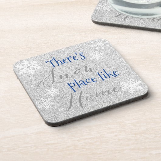 Es gibt einen schneesicheren Ort wie Zuhause! Wint Getränkeuntersetzer (Linke Seite)