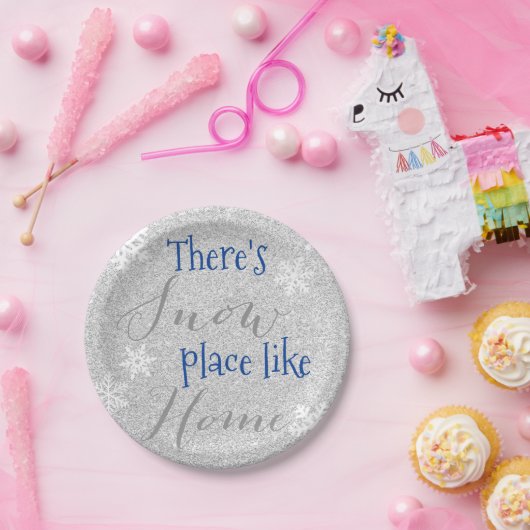 Es gibt einen schneesicheren Ort wie Zuhause! Wint Pappteller (Party)