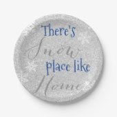Es gibt einen schneesicheren Ort wie Zuhause! Wint Pappteller (Vorderseite)