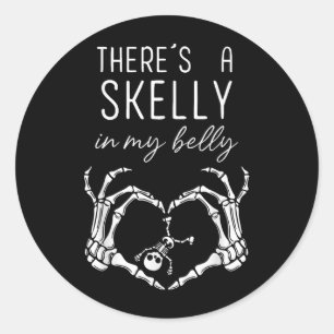 Es gibt einen Skelly in meinem Bauch Funny Hallowe Runder Aufkleber