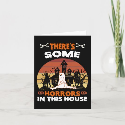 Es gibt einige Horror in diesem Haus Fun Retro Hal Karte (Vorderseite)