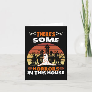 Es gibt einige Horror in diesem Haus Fun Retro Hal Karte