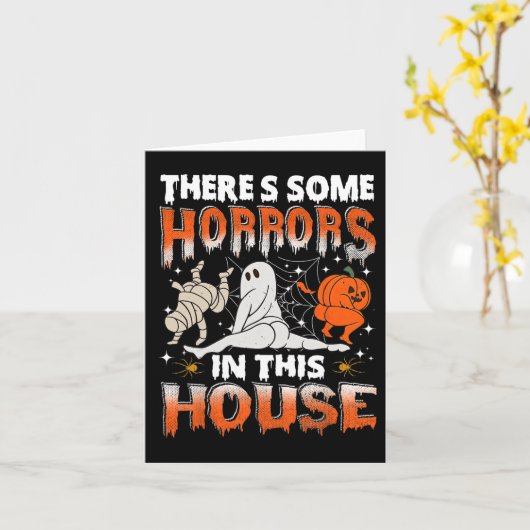 Es gibt einige Horror in diesem Haus Ghost Pumpkin Karte (Gelbe Blume)