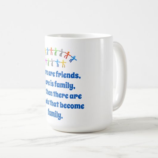 Es gibt Freunde und Familie - Freundschaft Quo Kaffeetasse (VorderseiteRechts)