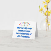 Es gibt große Schiffe und kleine Schiffe - Freunds Karte (Gelbe Blume)