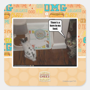 Es gibt Hasen in meiner Nahrung Quadratischer Aufkleber