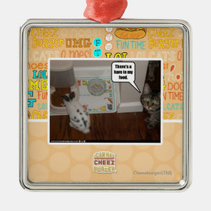 Es gibt Hasen in meiner Nahrung Silbernes Ornament