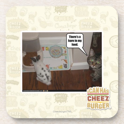 Es gibt Hasen in meiner Nahrung Untersetzer (Vorderseite)