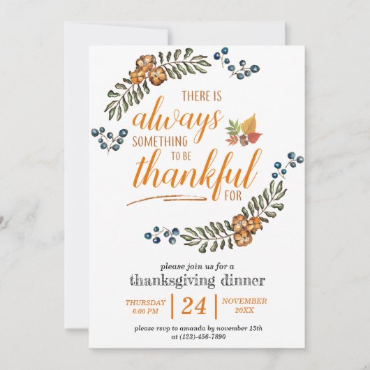 Es gibt immer etwas, wofür man dankbar ist einladung (Vorderseite)