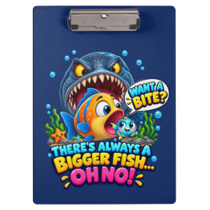 Es gibt immer größere Fische Oh Nein Lustiger Ozea Klemmbrett