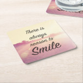 Es gibt immer Grund zu lächeln Rechteckiger Pappuntersetzer (angewinkelt)