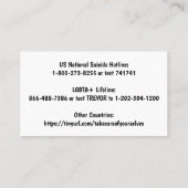 Es gibt immer Hoffnung - Rettungsleine-Karte Visitenkarte (Rückseite)