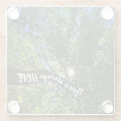 Es gibt immer Hoffnung Sun Tree Blätter Inspiratio Glasuntersetzer (Rückseite)