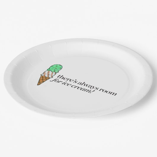 Es gibt immer Raum für Eiscreme Pappteller (Schrägansicht)