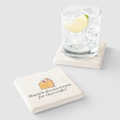 Es gibt immer Raum für Käsekuchen Steinuntersetzer (Seitenansicht)