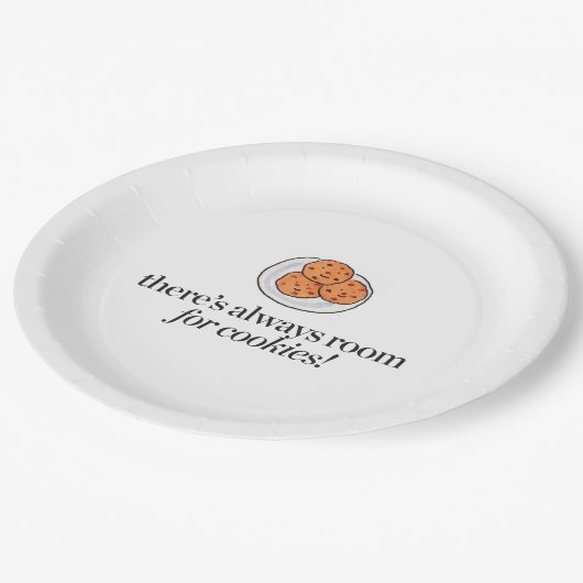 Es gibt immer Raum für Plätzchen Pappteller (Schrägansicht)