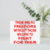 Es gibt keine Freiheit ohne die Willensberechtigte Postkarte (Stehend Vorderseite)