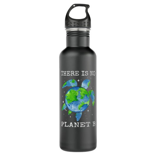 Es gibt keine Geschenke des Planeten B Schildkröte Edelstahlflasche (Vorderseite)