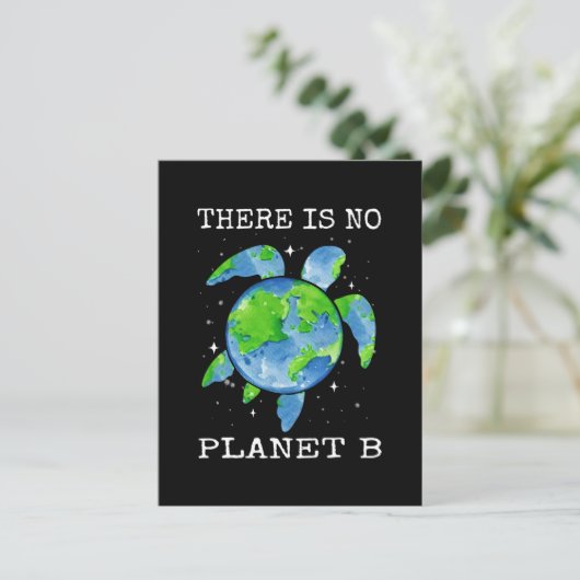 Es gibt keine Geschenke des Planeten B Schildkröte Postkarte (Stehend Vorderseite)