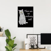 Es gibt keine normalen Katzen - Graue Katze Poster (Heimbüro)