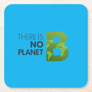 Es gibt keine Planet-B-Typografie - Grüne Erde Rechteckiger Pappuntersetzer