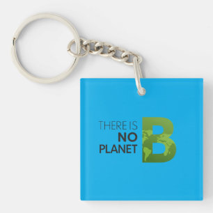 Es gibt keine Planet-B-Typografie - Grüne Erde Schlüsselanhänger