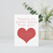 Es gibt keinen besseren Ort als dein Herz (rot) Postkarte (Stehend Vorderseite)