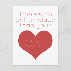 Es gibt keinen besseren Ort als dein Herz (rot) Postkarte