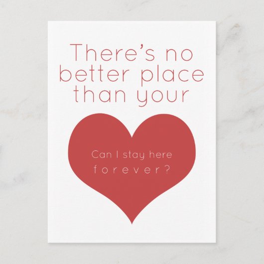Es gibt keinen besseren Ort als dein Herz (rot) Postkarte (Vorderseite)