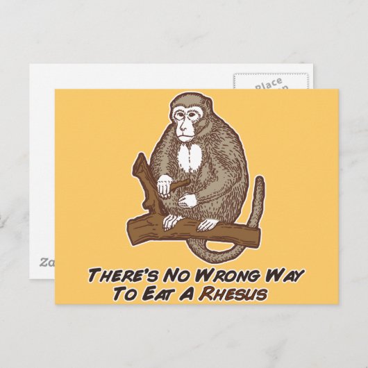 Es gibt keinen falschen Weg, einen Rhesus zu essen Postkarte (Vorne/Hinten)