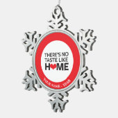 Es gibt keinen Geschmack wie Zuhause Schneeflocken Zinn-Ornament (Rechts)