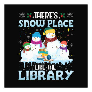 Es gibt keinen Ort wie die Bibliothek zu Weihnacht Fotodruck