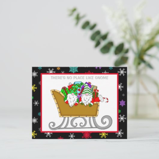 Es gibt keinen Ort wie Gnome, Weihnachtskarte Postkarte (Stehend Vorderseite)
