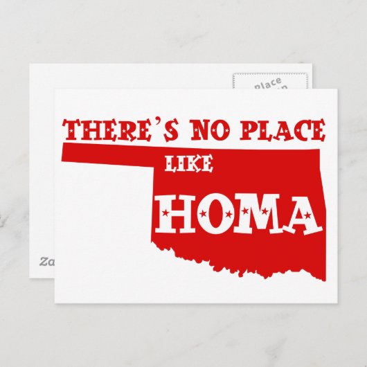 Es gibt keinen Ort wie Homa Oklahoma Postkarte (Vorne/Hinten)