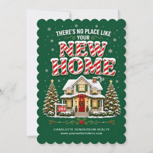 Es gibt keinen Ort wie New Home Realtor Weihnachte Feiertagskarte