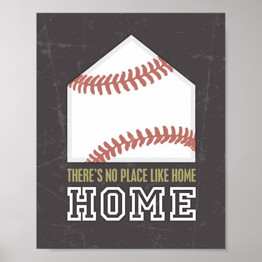 ES GIBT KEINEN ORT WIE ZUHAUSE Baseball Print Poster (Vorne)