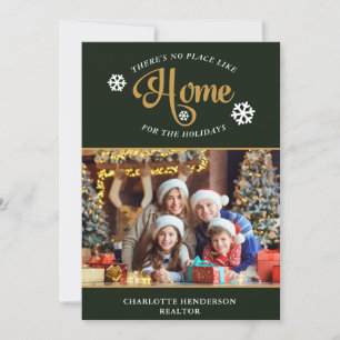 Es gibt keinen Ort wie Zuhause Foto Weihnachtsfeie Feiertagskarte