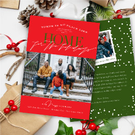 Es gibt keinen Ort wie Zuhause für das Ferien-Foto Feiertagskarte