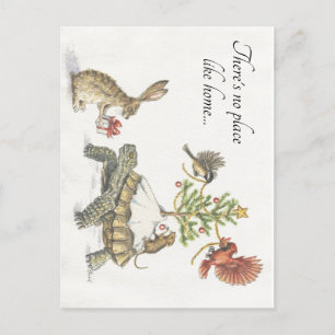 Es gibt keinen Ort wie Zuhause für die Feiertage! Feiertagspostkarte