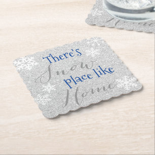 Es gibt keinen Ort wie Zuhause, wenn Schnee liegt! Untersetzer