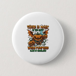 Es gibt Magie Halloween Monster Kürbisse Fledermau Button