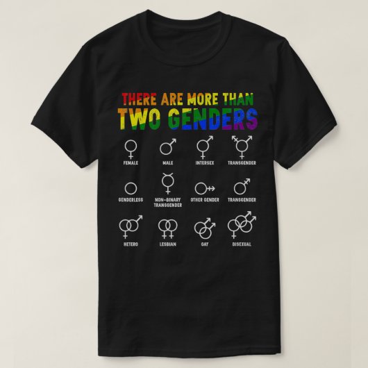 Es gibt mehr als zwei Geschlechter Rainbow LGBTQ P T-Shirt (Design vorne)