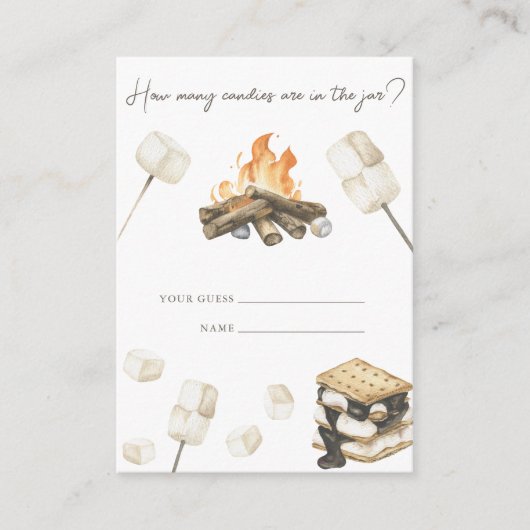 Es gibt mehr Bonfire Babydusche Wie viele Bonbons Begleitkarte (Vorderseite)