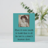 Es gibt mehr Reichtum in Büchern.. Postkarte (Stehend Vorderseite)