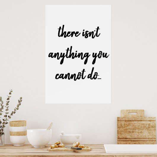 Es gibt nichts | Black Text Quote Poster (Küche)