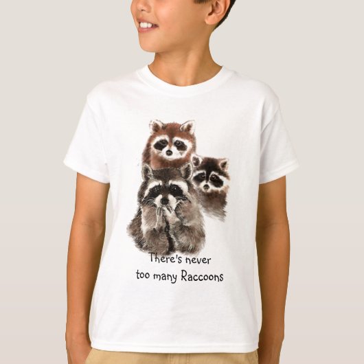 Es gibt nie zu viele Raccoons Süße Tier T-Shirt (Vorderseite)