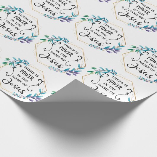 Es gibt Power im Namen Jesu Geschenkpapier (Ecke)