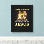 Es gibt Power im Namen Jesu Löwen Christlich Leinwanddruck (Insitu (Holzboden))