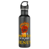 Es gibt Power im Namen Jesu Shirts T - Shirt Edelstahlflasche (Vorderseite)