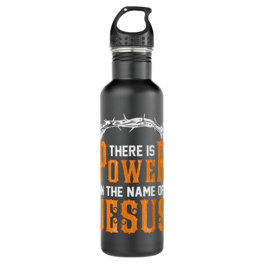 Es gibt Power im Namen Jesu T - Shirt Edelstahlflasche (Vorderseite)